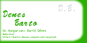 denes barto business card