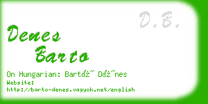 denes barto business card